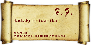 Hadady Friderika névjegykártya